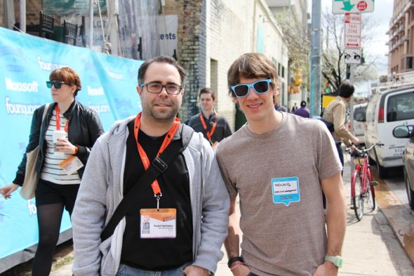 DennisCrowley_Foursquare My Claim to Fame: Dennis Crowley und ich in Austin.
